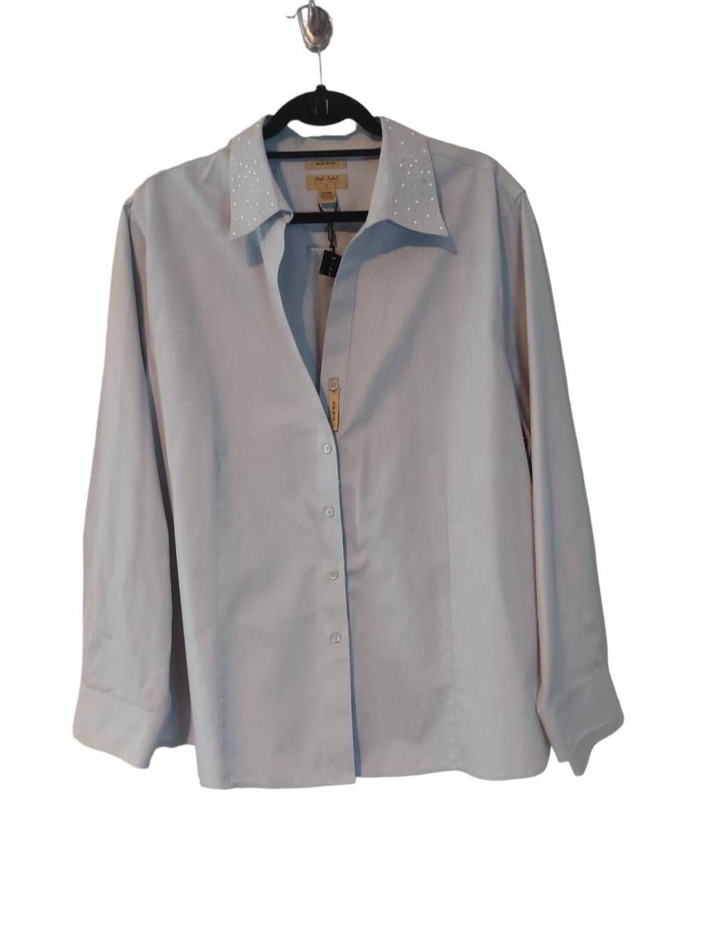Gray Studded Collar Blouse